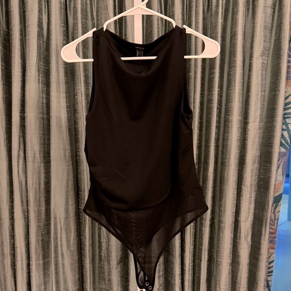 Forever 21 Size Large Black Mesh Bodysuit EUC Like New - Slimming Effect - Picture 1 of 5
